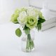 thumbnail image 4 of 6 ramos de rosas artificiales blancas y verdes, flores de seda falsas, flores de boda, sala de estar, mesa de comedor, mueble de TV, decoración del hogar, 4 of 5