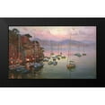 thumbnail image 2 of Obuchovsky, Yury 14x10 Black Modern Framed Museum Art Print Titled - Sunset on Portofino, 2 of 5