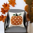 thumbnail image 2 of 45x45cm Halloween Thanksgiving Pumpkin Pillow Cover Polyester Hidden Zipper Machine Washable for Sofa Home Decor, 2 of 4