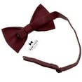 thumbnail image 3 of Boy's Burgundy Bow Tie with Handkerchief Pre-Tied Style Formal Satin Classic Bowtie for Tuxedo Faux Silk, by Adam Young (Medium, Merlot Red), 3 of 5