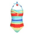 thumbnail image 3 of Samickarr Summer Savings Clearance Plus Size Swimsuit For Women One Piece Tummy Control High Waist Bikini Fashion Sexy One-Piece Women Bikini Push-Up Pad Swimwear Swimsuit Beachwear, 3 of 4