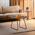 thumbnail image 3 of MoNiBloom Patio Outdoor & Indoor Steel Patio Side Table, Weather Resistant Outdoor Round End Table for Patio, Yard, Balcony, Garden, Living Room, Bedroom, Black, 3 of 9