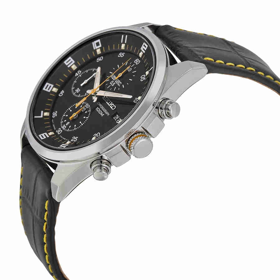 Seiko - Seiko Men's SNDC89P2 Black Leather Quartz Fashion Watch -  Walmart.com - Walmart.com