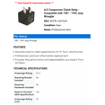 thumbnail image 2 of A/C Compressor Clutch Relay - Compatible with 1987 - 1995 Jeep Wrangler 1988 1989 1990 1991 1992 1993 1994, 2 of 2