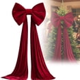 thumbnail image 2 of Large Velvet Christmas Bows (70.87 in) — Giant Bows for Christmas Tree Topper,Wreaths,Mantle,Front Door,Porch & Wedding Decoration,Wine Red, 2 of 6