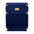 thumbnail image 3 of Posh Living Angela Nightstand with Metal Corner Brackets in Dark Navy/Gold, 3 of 8