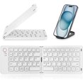 thumbnail image 1 of Mini Foldable Bluetooth Keyboard - Portable Wireless Full Size Keyboard (Sync Up to 3 Devices), Ultra-Slim Travel Folding Keyboard, White, 1 of 4