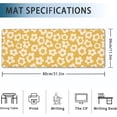 thumbnail image 2 of Desk Mat, Vintage Groovy Yellow Flowers Extended Gaming Mouse Pad Large, Big Desk Mat with Non-Slip Base and Stitched Edge, Long Computer Keyboard Mouse Mat for Home Office Work 31.5"x11.8", 2 of 7