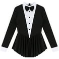 thumbnail image 6 of ZDHoor Women Contrast Color Tuxedo Costume Ballroom Latin Dance Dress Long Sleeve Modern Dancewear Black XL, 6 of 7