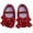 Red, variant on Newborn Baby Girl Flats with Bowknot Valentines Day Heart Print Soft Sole Infant Princess Dress Crib Shoes Non-Slip for First Walkers