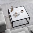 thumbnail image 2 of Square Coffee Table - Modern White Faux Marble Top - Living Room/Office, 2 of 8