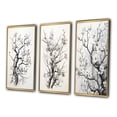 thumbnail image 3 of Designart "Grey White Tree Graphite II" Landscape Trees Framed Wall Art Set Of 3 - Grey Trees Frame Gallery Set For Office Decor, 3 of 7