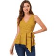 thumbnail image 1 of INSPIRE CHIC Hauts d'Été pour Femmes Sans Manches Col en V Ceinture, 1 of 5