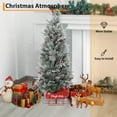 thumbnail image 5 of 4.5 ft Pre-Lit Christmas Tree, Snow Flocked Artificial Xmas Tree with LED Lights & Sleigh Base for Holiday Home Office Party, 5 of 8