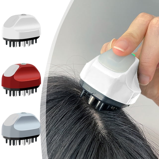 Masajeador para cuero cabelludo y aplicador de aceite capilar - Depósito de 30 ml, dientes elásticos enrollables, USB recargable para cuidado del cabello en casa