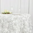 thumbnail image 4 of BalsaCircle Round 120" Satin Raised Tablecloth Rosette Floral Dinner Kitchen White, 4 of 8