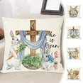 thumbnail image 7 of Moocorvic Christian Easter Pillows Covers Rabbit Cross Egg Decorative Throw Pillow Sofa Cushion Cover Spring Decor Easter Gifts Easter Toys 18x18, 7 of 7