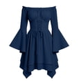 thumbnail image 2 of Renaissance Costume Women Pirate Outfit Ren Fairy Dress Bell Sleeve Halloween Costumes, 2 of 10