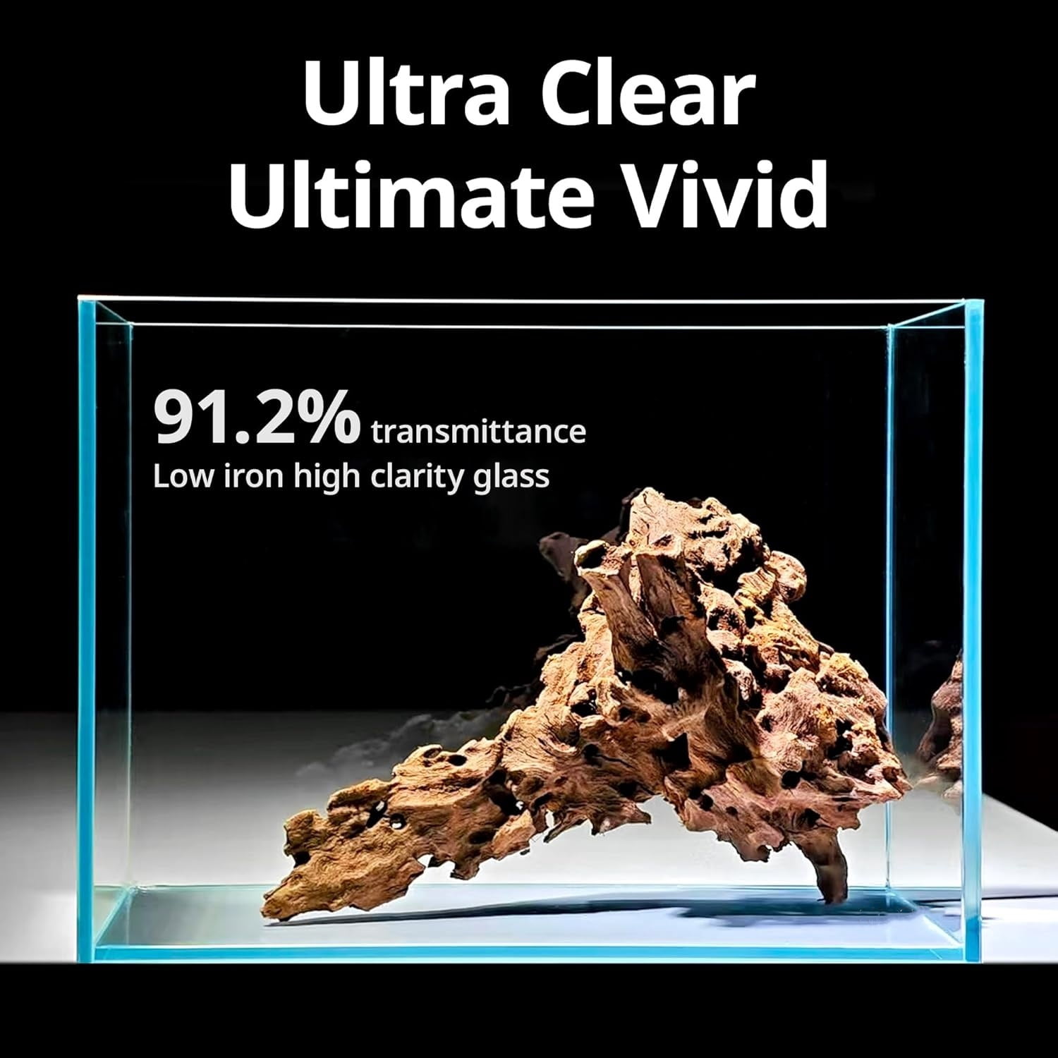2.5 Gallon Nano Nature Aquarium Kit, Ultra-Clear Rimless Desktop Fish Tank with Light and Filter, Perfect for Small Fish, Shrimp, or Betta, Basic Version, Clear