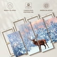 thumbnail image 6 of Elephant Stock Snowy Deer Wall Art - Horizontal Multi Panel Canvas - Living Room Wall Decor - Animal Multi Panel - Blue And Orange Decor - 68" x 42", 6 of 8