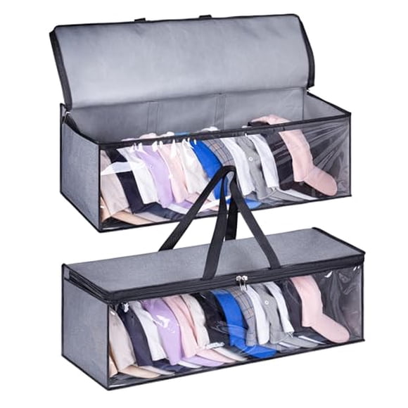 KIMBORA 2 PCS Wide Hat Storage for Baseball Caps Organizer with 2 Sturdy Handles Hat Racks Holder Grey Capbox Stackable for Home Travel