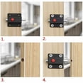 thumbnail image 5 of Cerradura para puerta de gabinete, pestillo con resorte de material ABS con botón pulsador de seguridad, uso duradero no conductor, tornillo de instalación fácil de bloqueo rápido, seguridad operativa, 5 of 5