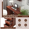 thumbnail image 4 of Computer Desk with Drawers, 48’’ x 20’’ x 29.5’’ Home Office Computer Workstation, Modern Executive Desks, Teens Writing Study Table Laptop Desk for Bedroom, Study, Small Space (Brown), 4 of 9