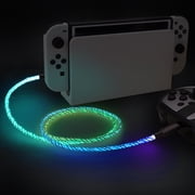 PlayVital 3.28FT Illuminated Charging Cable for ps5 Controller, USB Type C Charging Cord for Gamepad, Universal LED Light Up Data Cord for Xbox Core / Elite Series 2 / Switch Pro Controller