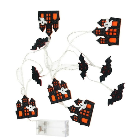 

Halloween Pendants Lighting Spooky Bat Castle Ghost Pendants LED Light Festival Party Ornament for Indoor 3 Meters 20 Lights
