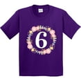 thumbnail image 3 of Inktastic 6th Birthday Floral Wreath Youth T-Shirt, 3 of 5