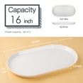 thumbnail image 2 of 16" Large Serving Platter - Oval Large Serving Tray, Ceramic Turkey Platters, White Platters for Serving Food, Appetizers, Entertaining, Party, Set of 2, 2 of 5