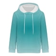 thumbnail image 4 of Women's 2025 Fall Trendy Gradient Color Drawstring Hoodies, Soft Breathable Oversized Y2K Pullover Sweatshirts with Casual Loose Fit for Layering, Cooler Weather and Daily Casual Wear Sky Blue XXL, 4 of 5