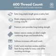 thumbnail image 6 of Threadmill Home Linen Cotton Sheets for Full Size Bed- 600 Thread Count, 4 Piece Bedding Set, White, 6 of 10