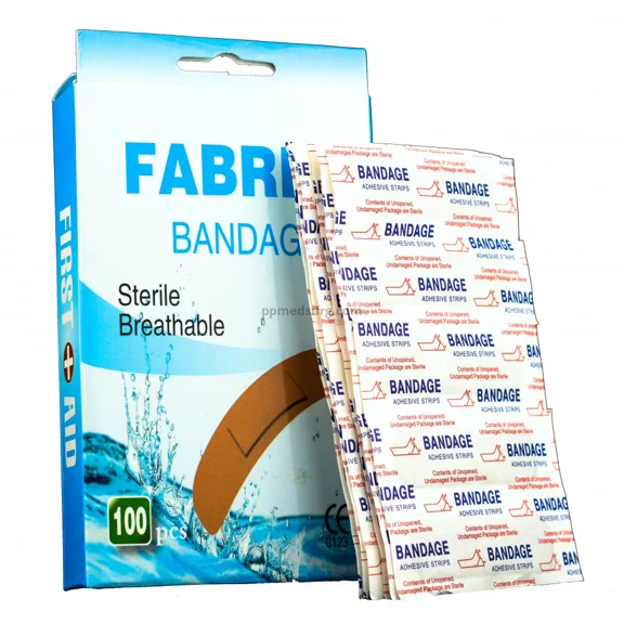 Band Aid Sterile 3/4" x 3" Flexible Fabric Self Adhesive Bandages with Non-Stick Pad for Wound Care and First Aid Skin Color Box of 1000
