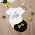 thumbnail image 3 of Gupgi Bébé Fille Tenue 3PCS Ensemble Manches Courtes Arc PP Shorts Bandeau, 3 of 6