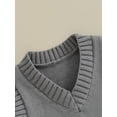thumbnail image 5 of Bagilaanoe Toddler Baby Boy Girl Sweater Vest 6M 12M 18M 24M 3T 4T 5T Kids Lightweight Sleeveless V Neck Solid Color Pullover Knitted Tank Tops, 5 of 9