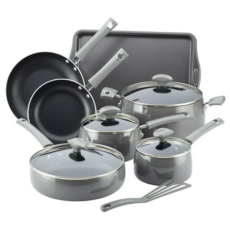 

G.QY Cityscapes Porcelain Enamel Nonstick Cookware Set Sea Salt Gray 12-Piece
