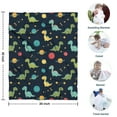 thumbnail image 4 of Blue Cartoon Dinosaurs Planets Pattern Blanket,Comfortable Soft Lamb Wool Throw Blanket,All Season,Warm Lightweight Blankets for Sofa Bed Couch Living Room Chair,30"x40", 4 of 4