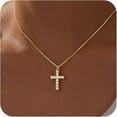 thumbnail image 2 of Gold Cross Necklace for Women, Dainty Infinity Cross Pendant Necklace, Non Tarnish & Waterproof Necklace, Simple Choker Minimalist Jewelry, Faith Cross Gifts, 2 of 9