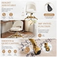 thumbnail image 4 of Ktaxon Office Desk Chair Adjustable Flannel Computer Task Chair Small Rolling Vanity Stool with Wheels for Study Make-up Dressing White, 4 of 9