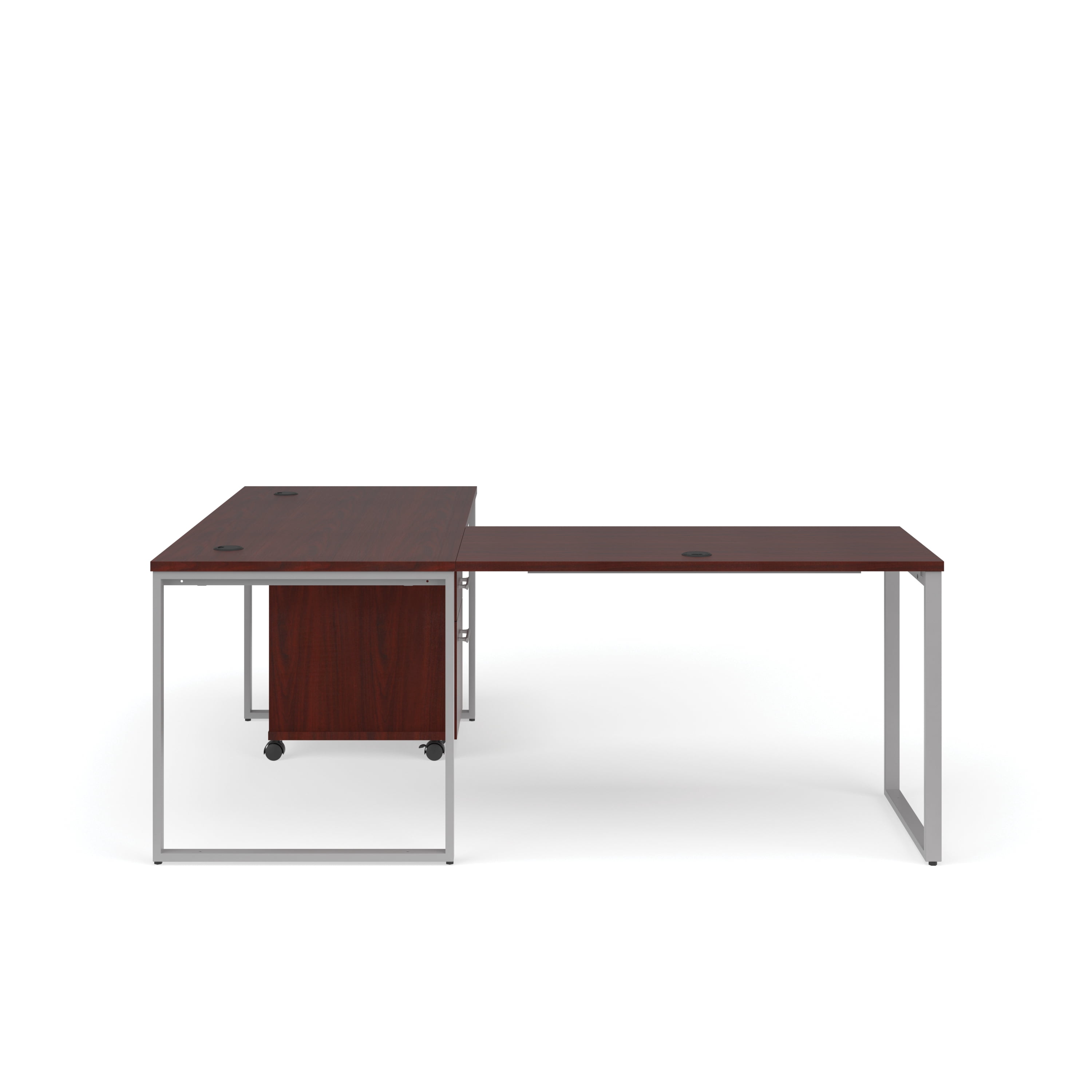 OFM Fulcrum Series Office Furniture Set, 60" Desk with Return, Filing Cabinet, in Cherry