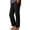 #01 Black 【Mix & Match: Stock Up on Your Favorite Colors】, variant on Women's Cotton Blend Elastic High Waist Straight Leg Cropped Pants, Side Button Split Hem Casual Trousers with Pockets, Tummy Control Drawstring Front, Flattering Fit | TruBelle,Green 2XL