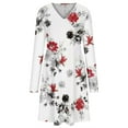 thumbnail image 4 of Holloyiver Women's V-Neck Long Sleeve Printed Dresses S-2XL, 4 of 5