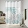 thumbnail image 6 of No Hook Shower Curtain, Aqua White Shower Curtains for Bathroom with See Through Top Window, Abstract Grey Chrysanthemum Flower Floral Waterproof & Washable Bath Curtain 60"x72", 6 of 9