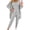 Light Grey, variant on 3 Pcs/Set Women Vest Coat Pants Suit Round Neck Sleeveless Top Long Sleeves Solid Color Coat Elastic Waist Wide Leg Trousers Daily Wear Sport Outfit Fall Spring Tracksuit