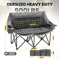 thumbnail image 3 of ABORON Oversized Double Camping Chair, Folding 2 Person Camping Chair Loveseat, Extra-Thick Padded Duo Chair Camping Couch, Portable Double Camp Chair, Lawn Chairs, Camping Bench with Carrying Bag, 3 of 6