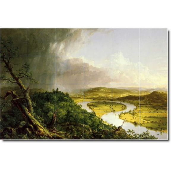 Ceramic Tile Mural-Thomas Cole Landscapes Painting 483. 36" w x 24" h using (24) 6 x 6 ceramic tiles