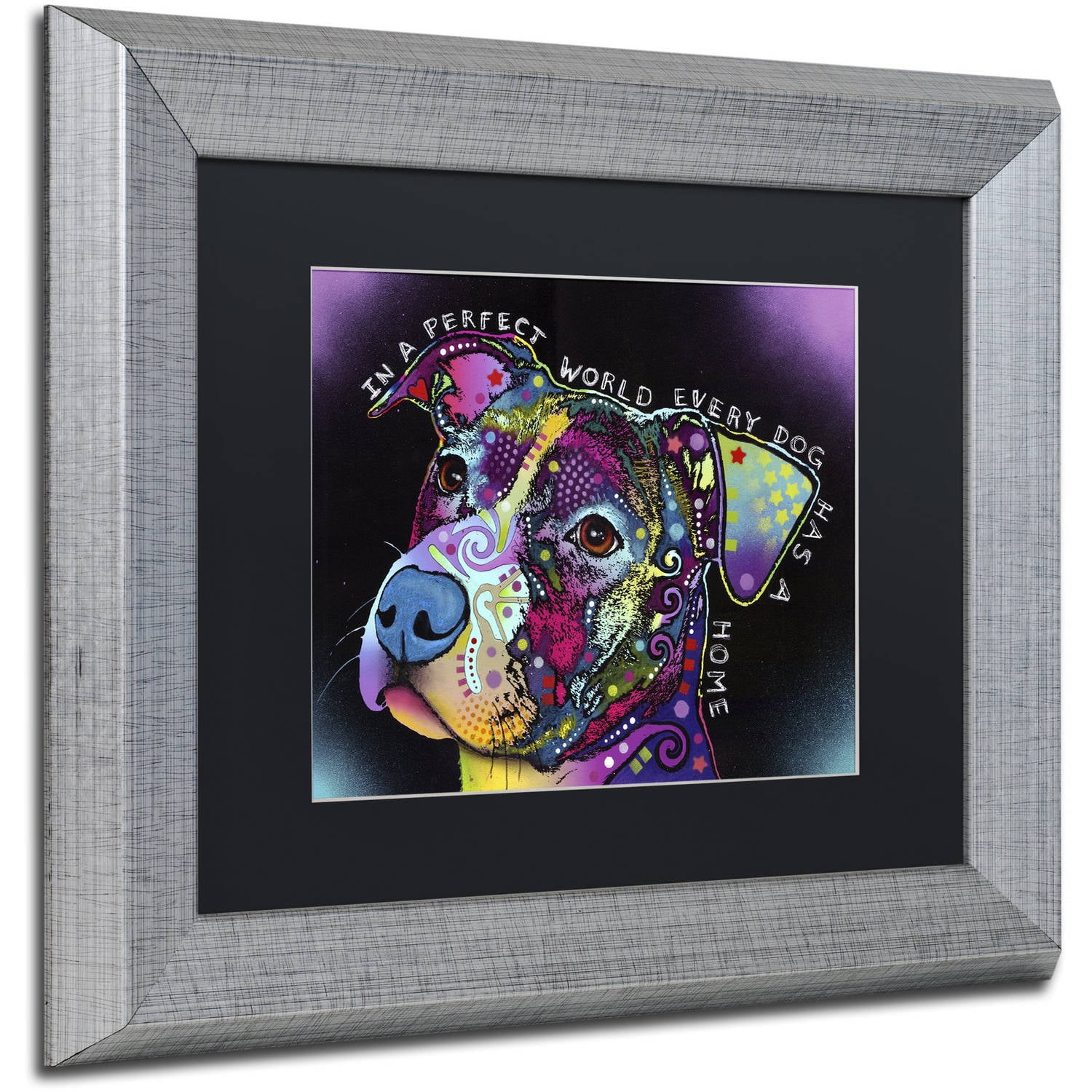 Trademark Fine Art "In a Perfect World" Canvas Art by Dean Russo, Black Matte, Silver Frame