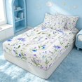 thumbnail image 3 of Erosebridal Botanical Flower Zipper Twin Comforter Sets with Fitted Sheet and 2 Pillowcases, Chic Blossom Zipper Bedding Set, Reversible, Blue Lavender Green, Reversible, 3 of 7