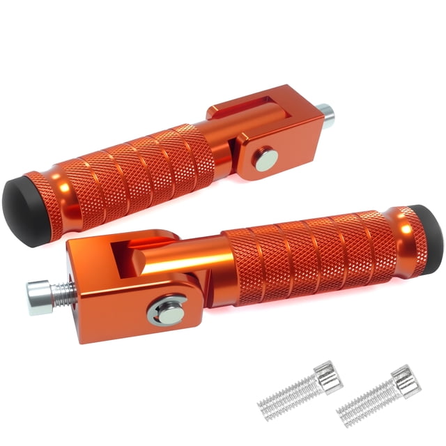Reposapiés plegables de aluminio para motocicleta VUOZIP M8, color naranja